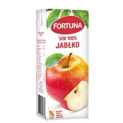 FORTUNA sok jabłkowy ze słomką 200ml X 24 SZTUK