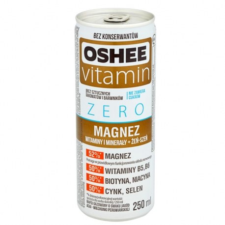 Oshee Vitamin Zero Magnez 250ml x 24 sztuki