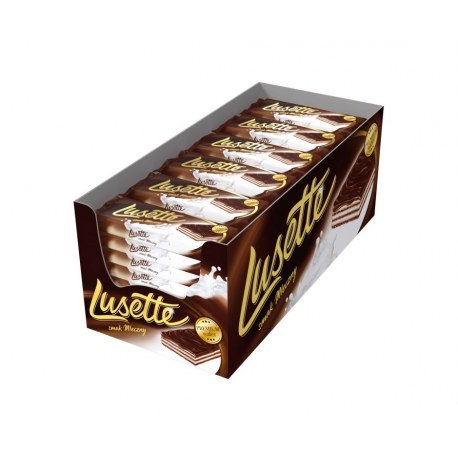 Lusette wafle mleczne w czekoladzie 50g x 36 sztuk