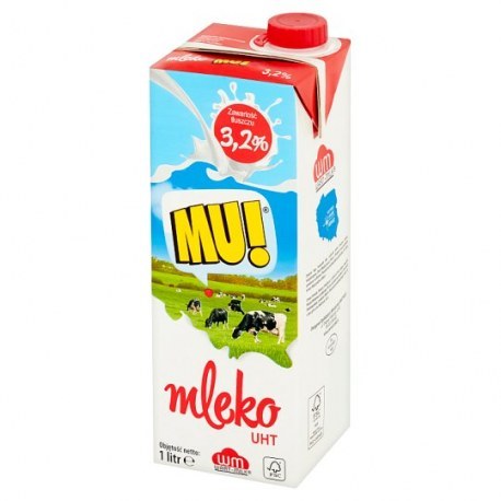 Mleko MU! 3.2 % 1 litr x 12 sztuk