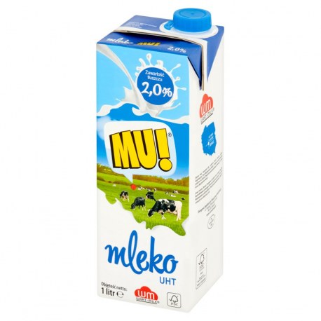 Mleko MU 2 % 1litr x 12 sztuk