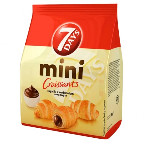 7 Days Mini Croissant z nadzieniem kakaowym 185 g x 8 sztuk