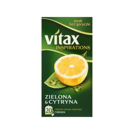 VITAX Inspirations Herbata zielona z cytryną 20 torebek 30 g